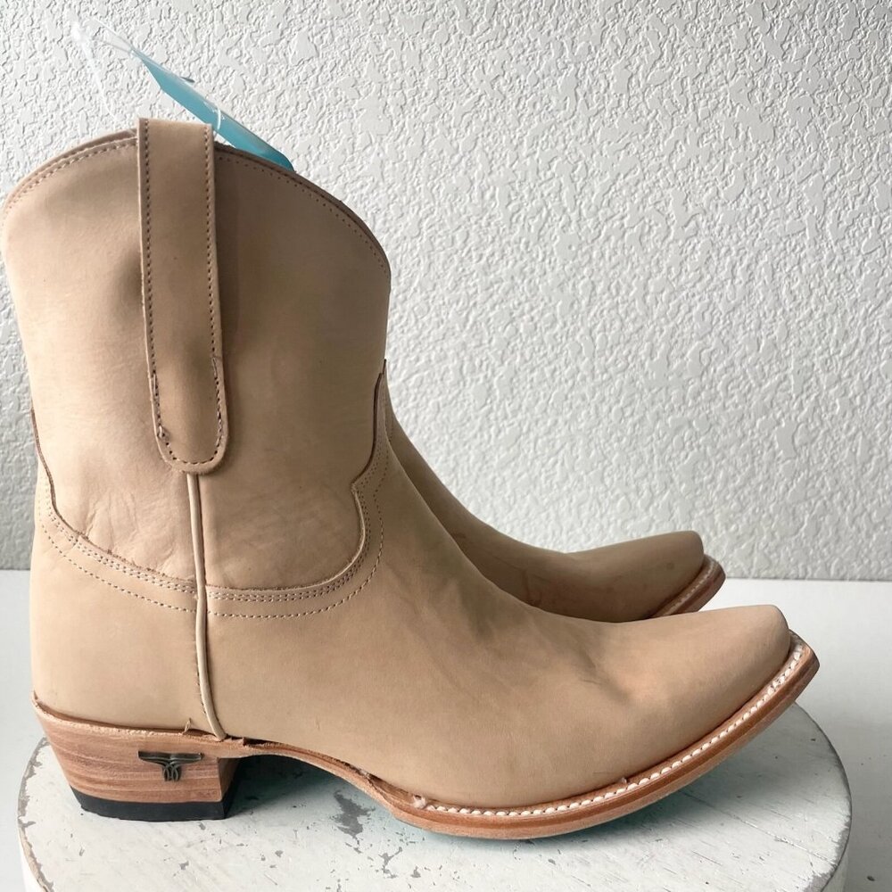 Lane EMMA JANE Womens Cowboy Bootie 8.5 Bone Suede Western Cowgirl Ankle Boots - Picture 2 of 13